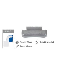 PWWMC125N-4 image(0) - Wegmann Automotive 1.25 oz Lead Coated Clip-on MCN Yellow Series Wheel Weight (4 Boxes of 25)