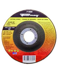 FOR71800 image(0) - Forney Industries Cut-Off Wheel, Metal, Type 27, 4-1/2 in x .090 in x 7/8 in
