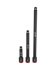 MLW49-66-6714 image(0) - Milwaukee Tool 3PC SHOCKWAVE Impact Duty  3/8" Drive Extension Set