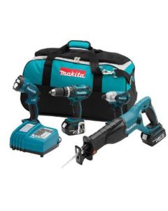 MAKLXT407 image(0) - Makita 18V LXT 4-Pc Combo Kit (LXPH01 + BJR182Z + LXDT04Z + BML185 + Bag)