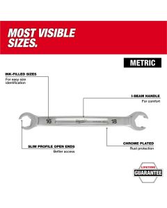 MLW45-96-8351 image(1) - Milwaukee Tool 10mm X 12mm Double End Flare Nut Wrench