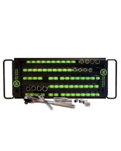 5 Row Lock-a-Socket Tray in Matte Black/Green Post