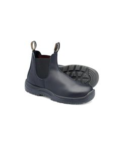 BLU179-075 image(0) - Steel Toe Slip-On Elastic Side Boots w/ Kick Guard, Black, AU size 7.5, US size 8.5