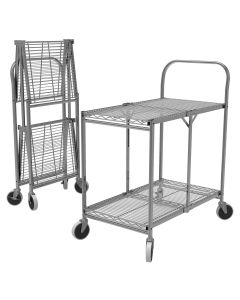 LUXWSCC-2 image(1) - Luxor Two-Shelf Collapsible Wire Utility Cart