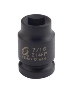 SUN214FP image(0) - Sunex 1/2" Drive 7/16" Female Pipe Plug Socket, Black
