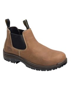 Avenger Work Boots Foreman Romeo Series - Women's Mid Top Slip-On Boots - Composite Toe - IC|EH|SR|PR - Brown/Black - Size: 11M