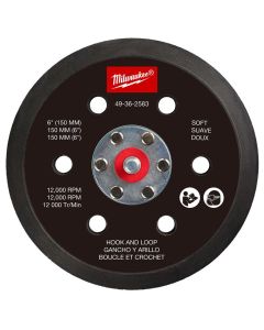 MLW49-36-2583 image(0) - Milwaukee Tool 6 Inch Hook and Loop Sander Backing Pad - Soft