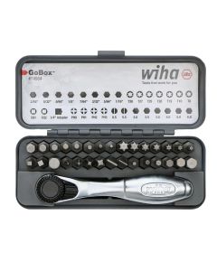 Wiha Tools 32 Piece GoBox Standard Bit Set with Mini Ratchet