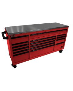 HOMRD04072164 image(0) - Homak Manufacturing 72" RS Roller Cabinet Red Stainless Steel Top