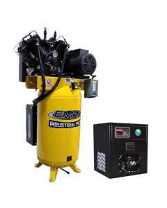 EMXESP07V080V1PK image(0) - Eaton Compressor & Fabrication-1 Inc. EMAX 7.5HP 1 PH Industrial Plus 80 Gal. Vertical Silent Air Compressor with 30 CFM Dryer Bundle