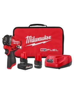 MLW2562-22 image(0) - Milwaukee Tool M12 FUEL&trade;  Stubby 3/8" Impact Wrench Kit