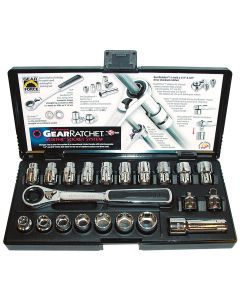 KDT8921 image(1) - GearWrench SKT SET(SAE&MET)GEAR RATCHET 21PC SET