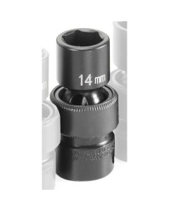 GRE1014UM image(1) - Grey Pneumatic SOC 14MM 3/8D IMP UNIV 6PT BLK