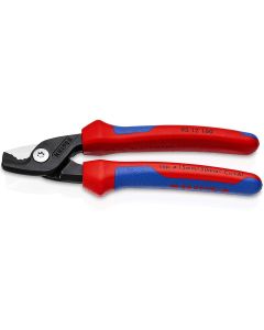 KNP9512160SBA image(0) - 6 1/4" Cable Shears with StepCut Cutting Edges w/Multi-Component Handle packaged in clam shell