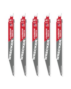 MLW48-00-5542 image(1) - Milwaukee Tool 9" 6 TPI THE WRECKER with Carbide Teeth SAWZALL Blade 5 PK