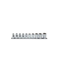 KKNRS4405M-10 image(0) - Ko-ken USA RS4405M/10 10 Piece 1/2 Sq. Dr. 12 Point, Metric, Chrome Socket Set