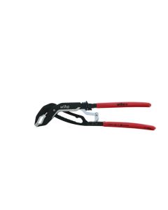 Wiha Tools Classic Auto Grip V-Jaw Tongue and Groove Pliers 10.0"/250mm OAL. 1-1/2" Capacity round 40mm Capacity Hex. Induction hardened jaws. Heavy duty steel box joints. Soft vinyl grips, oil solvent resistant.