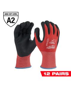 Milwaukee Tool 12 Pair Cut Level 2 Nitrile Dipped Gloves - XXL
