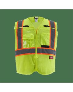 MLW48-73-5174 image(1) - Milwaukee Tool Class 2 Breakaway High Visibility Yellow Mesh Safety Vest - 4XL/5XL (CSA)