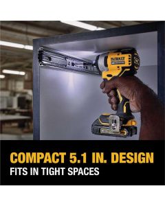 DWTDCF809D1 image(10) - DeWalt  20V MAX* ATOMIC Cordless Brushless 1/4 in Impact Driver Kit (1) Lithium Ion Battery with Charger