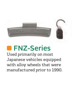 PWWFN035Z image(0) - Wegmann Automotive 35 g Zinc Coated Clip-on FNZ Orange Series Wheel Weight (Box of 25)