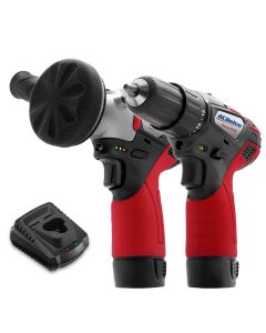 ACDARS1212-K6 image(1) - ACDelco ARS1212-K6 G12 Series 12V Cordless Li-ion 3' Mini Polisher & 2-Speed 3/8"? Drill Driver Combo Tool Kit with 2 Batteries