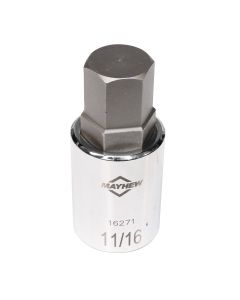 MAY16271 image(0) - Mayhew Mayhew 11/16-Inch SAE Hex Short Insert Socket Bit, 1/2-Inch Drive