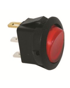 The Best Connection 10 Amp 12V Red Round Rocker
