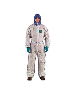 ASLWN18-B-92-195-04 image(0) - Ansell ALPHATEC 681800C BOUND SMS HOOD BACK LEG COVERALL WHT NVY SIZE L