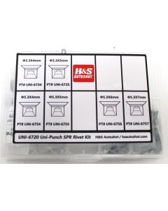 HSAUNI-6720 image(0) - H&S AutoShot 300pc Rivet Assortment