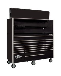 EXTRX7220HRKC image(0) - Extreme Tools RX 72" Hutch & 19 Drawer Roller Cabinet Combo, Black