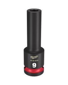 MLW49-66-6270 image(0) - Milwaukee Tool SHOCKWAVE Impact Duty  1/2"Drive 9MM Deep 6 Point Socket