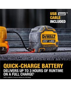 DWTDWHT35625S image(6) - DeWalt TOUGHSERIES 25 FT Lighted Tape Measure