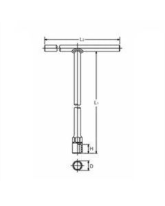 KKN104M-6 image(0) - Ko-ken Tools Ko-ken 104M-6 T Handle Socket  6mm 6 point Length 200 x 180mm