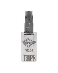 MAY16251 image(0) - Mayhew Mayhew T30IPR Tamper Torx Plus&reg; Short Insert Socket Bit, 1/4-Inch Drive