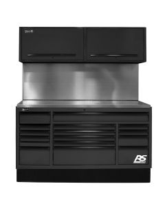 Homak Manufacturing 72 in. CTS Centralized Tool Storage with Solid Back Splash Set, Black