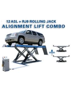 ATEATTD-12ASL-COMBO-FPD image(0) - Atlas Equipment 12ASL Alignment Scissor Lift and RJ-6 Rolling Jacks Combo