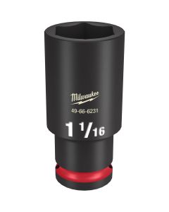 MLW49-66-6231 image(0) - Milwaukee Tool SHOCKWAVE Impact Duty  1/2"Drive 1-1/16" Deep 6 Point Socket