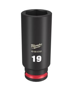 MLW49-66-6161 image(1) - Milwaukee Tool SHOCKWAVE Impact Duty  3/8"Drive 19MM Deep 6 Point Socket