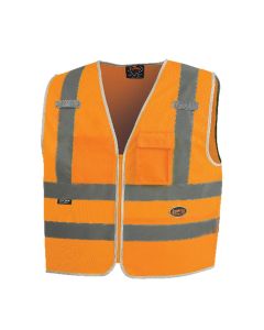 SRWV1025150U-S image(0) - Pioneer - Multi-Pocket Safety Vest - Hi-Vis Orange - Size Small