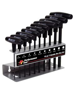 WLMW80275 image(0) - Wilmar Corp. / Performance Tool T-HANDLE HEX KEY SET METRIC 10PC