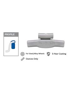 PWWT100Z image(0) - Wegmann Automotive 1 oz Zinc Coated Clip-on TZ Gray Series Wheel Weight (Box of 25)