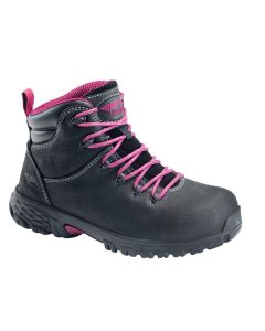 Avenger Work Boots Avenger Work Boots - Flight Series - Women's Boots - Aluminum Toe - IC|EH|SR - Black/Pink - Size: 4W