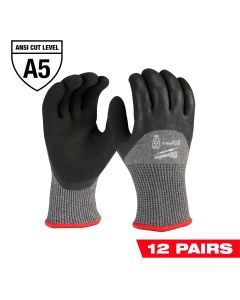 MLW48-73-7950B image(0) - Milwaukee Tool 12-Pack Cut Level 5 Winter Dipped Gloves - S