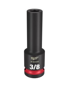 MLW49-66-6220 image(0) - Milwaukee Tool SHOCKWAVE Impact Duty  1/2"Drive 3/8" Deep 6 Point Socket