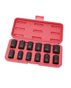 KTI38100 image(0) - K Tool International Impact Socket Set 12 Piece Thin Wall Metric 1/2 in. Dr - Short