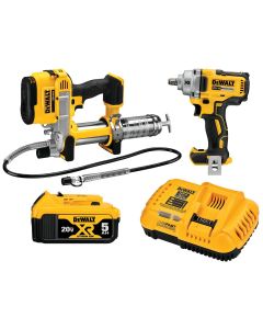 DWTDCK206P1 image(0) - DeWalt 20V MAX 2-KIT (IMPACT WRENCH/GREASE GUN)