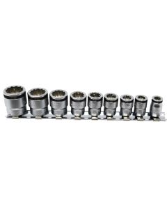 KKNRS2455AS-9 image(0) - Ko-ken USA 1/4 Sq. Dr. 12 point NUT GRIP&Acirc;&reg; Socket Set  7/32 - 9/16 -  9 pieces