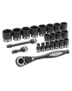 GRE82622 image(0) - Grey Pneumatic 1/2" Dr. 22pc Fractional Duo-Socket Set - 6 Pt.