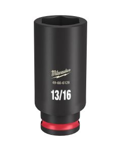 MLW49-66-6126 image(0) - Milwaukee Tool SHOCKWAVE Impact Duty  3/8"Drive 13/16" Deep 6 Point Socket